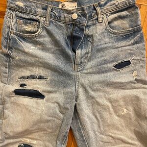 Zara Baggy Distressed Denim Jeans